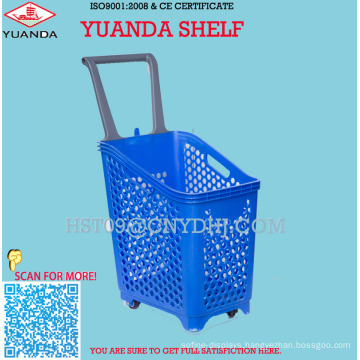 4 Wheel Rolling Basket with Single Handle